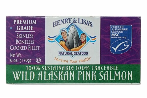Henry & Lisa's Natural Seafood Wild Alaskan Pink Salmon Perspective: front