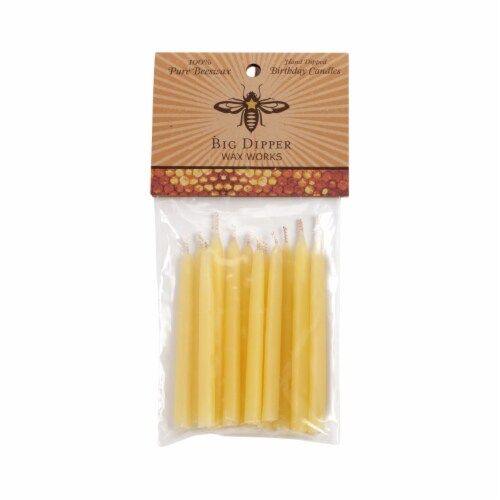 Beeswax Birthday Candles Perspective: front