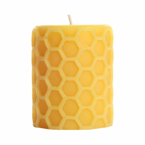 Big Dipper Wax Works Beeswax Honeycomb Pillar Perspective: front