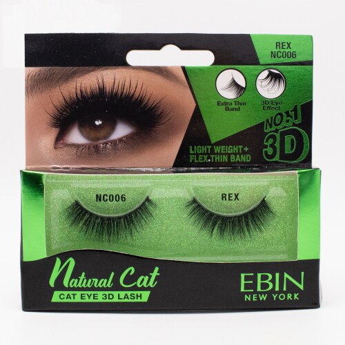 Ebin New York Natural Cat Eye Rex 3D Lashes Perspective: front