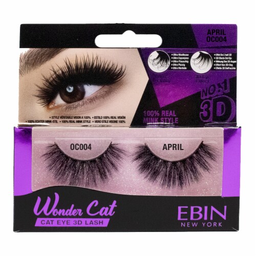 Ebin Wonder Cat Cat Eye 3D Lashes April Perspective: front
