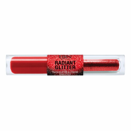Ebin Radiant Glitter Face Glitter and Color Duo Stick Ruby Red Rippers Perspective: front