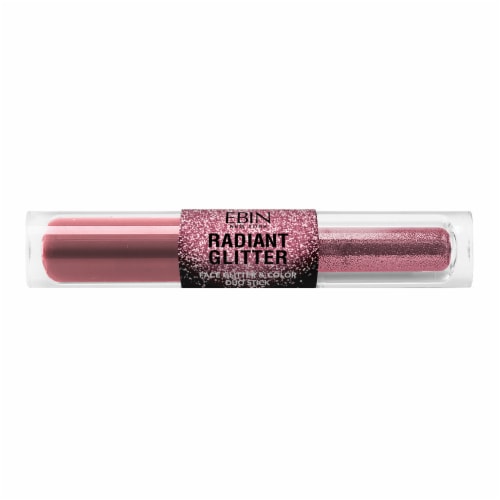 Ebin Radiant Glitter Face Glitter and Color Duo Stick Ballerina's Kisses Perspective: front