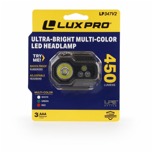 LUXPRO® Ultra-Bright Multi-Color LED Headlamp Perspective: front
