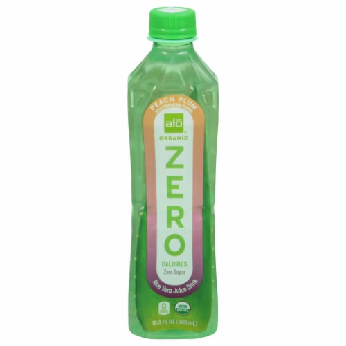 Alo® Zero Calorie Peach Plum Aloe Vera Juice Perspective: front