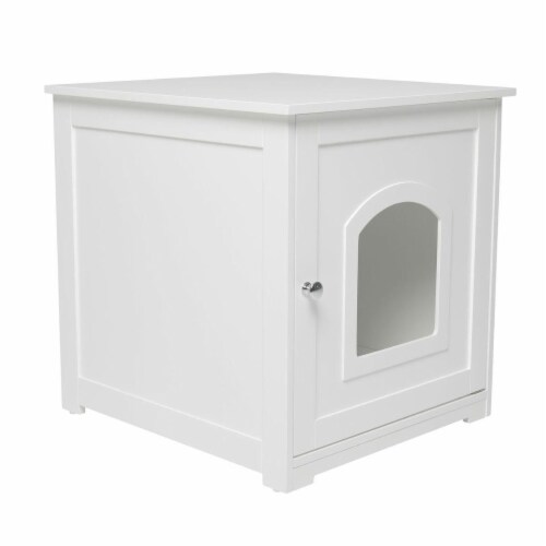 White cat litter box furniture on sale