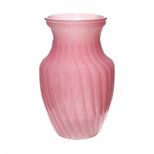 Glass Rose Vase - Pink Matte Perspective: front