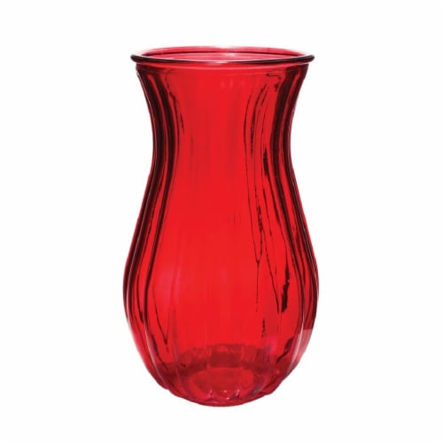 Hurricane Glass Vase - Red Perspective: front