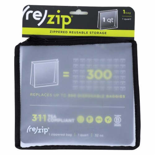 rezip Zippered Large Reusable Black Storage Bags 2ct