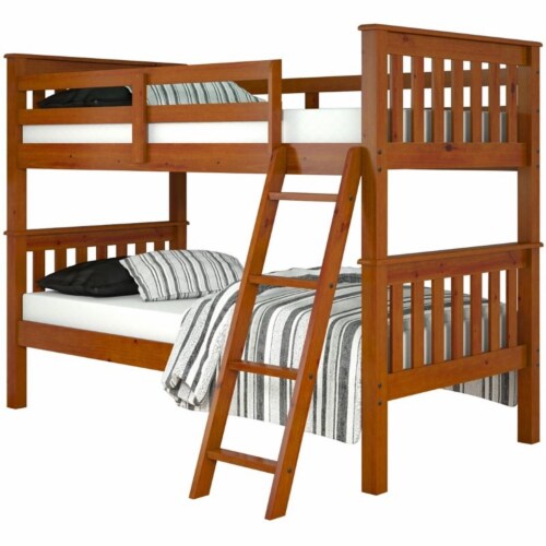 Donco Kids Twin Over Twin Solid Wood Mission Bunk Bed in Espresso