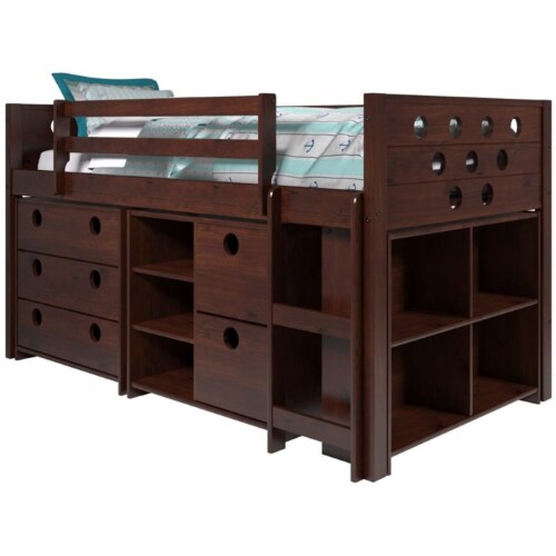 Donco Kids Circles Twin Wooden Low Loft Bed in Cappuccino 1 Kroger