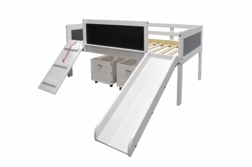 Art play junior low loft cheap twin bed in white wash