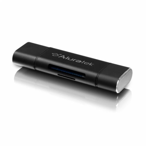 Aluratek USB3.1 Type-C Card Reader - Black Perspective: front