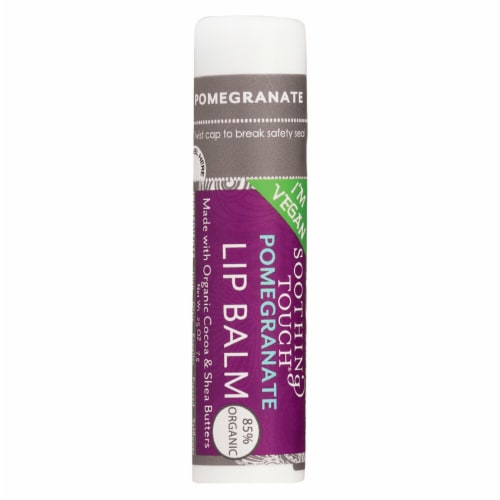 Soothing Touch Pomegranate Vegan Lip Balm Perspective: front