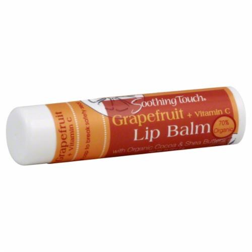 Soothing Touch Grapefruit + Vitamin C Vegan Lip Balm Perspective: front