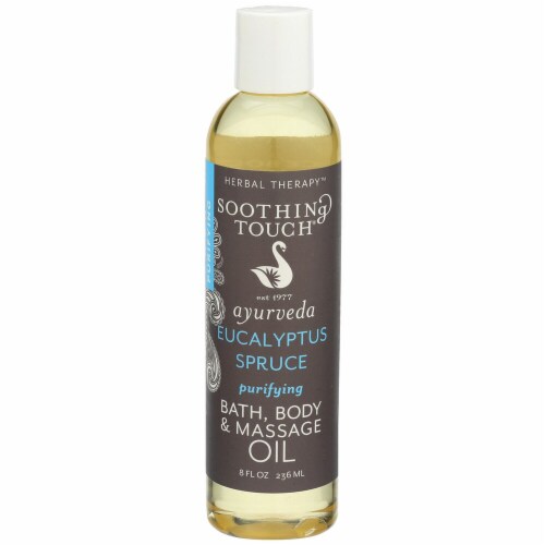 Soothing Touch Ayurveda Eucalyptus Spruce Purifying Bath & Body Massage Oil Perspective: front