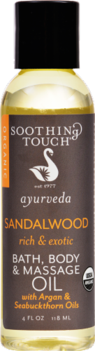 Soothing Touch Ayurveda Sandalwood Bath Body & Massage Oil Perspective: front