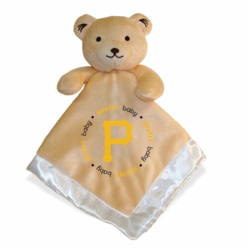BabyFanatic Tan Security Bear - MLB Pittsburgh Pirates - Officially Licensed Snuggle Buddy Perspective: front