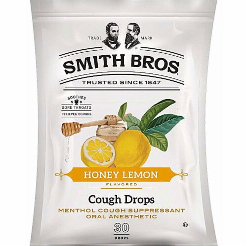 Smith Bros. Cough Drops Honey Lemon Perspective: front