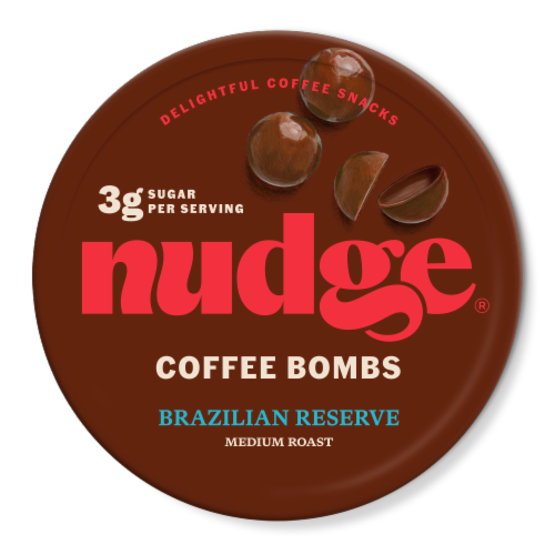 Nudge® Brazilian Reserve Medium Roast Coffee Bombs Snacks Perspective: front