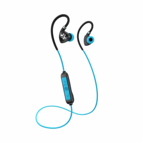 JLab Audio Fit 2.0 Bluetooth Earbuds - Black/Blue Perspective: front