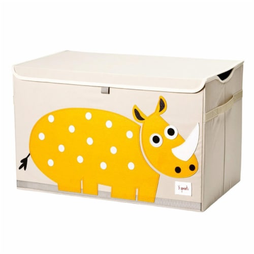 3 Sprouts Kids Toy Chest - Storage Trunk for Boys and Girls Room, Rhino Perspective: front
