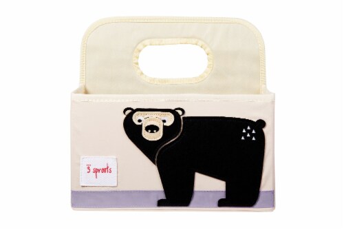 3 Sprouts Baby Diaper Caddy - Organizer Basket for Nursery, Bear Perspective: front