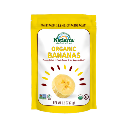 Organic Freeze-Dried Bananas - 2.5 oz (71 Grams) - Natierra