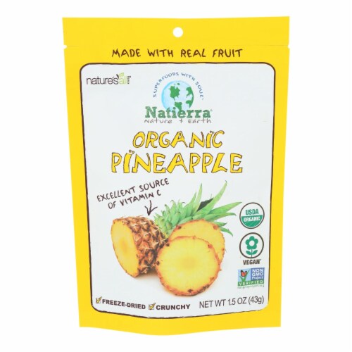 Nature's All Foods Organic Freeze-Dried Pineapple Perspective: front