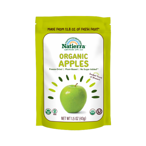 Nature's All Foods Natierra® Organic Freeze Dried Apples Perspective: front