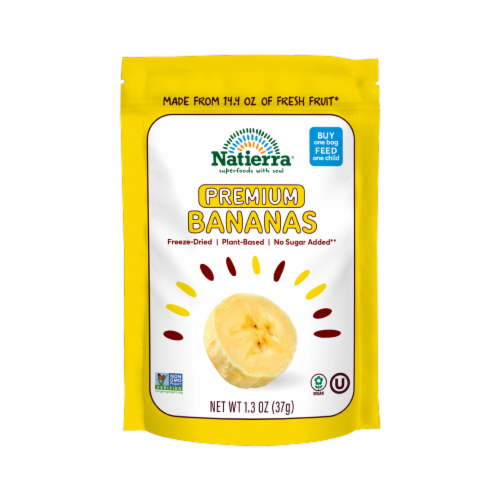 Natierra® Freeze-Dried Premium Bananas Perspective: front