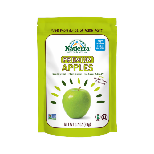 Natierra® Premium Freeze-Dried Apples Perspective: front