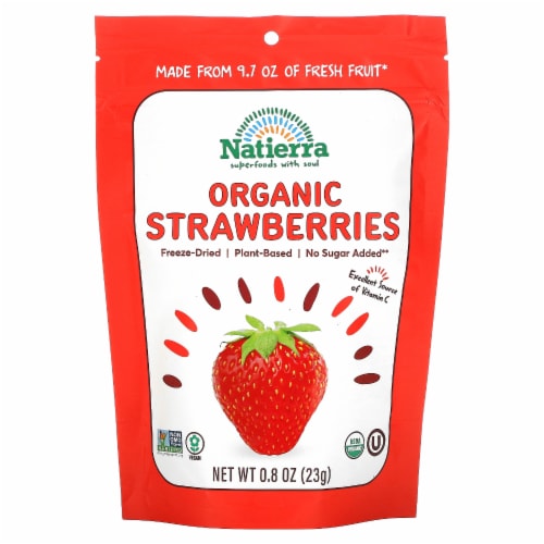 Natierra Organic Freeze-Dried Strawberries 0.8oz Perspective: front