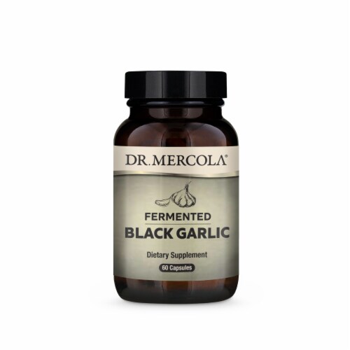 Mercola Fermented Black Garlic Capsules Perspective: front