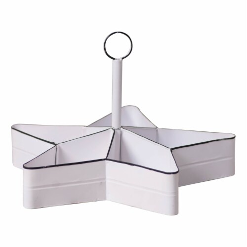 Irvin's Country Tinware Star Table Top Organizer in White Perspective: front