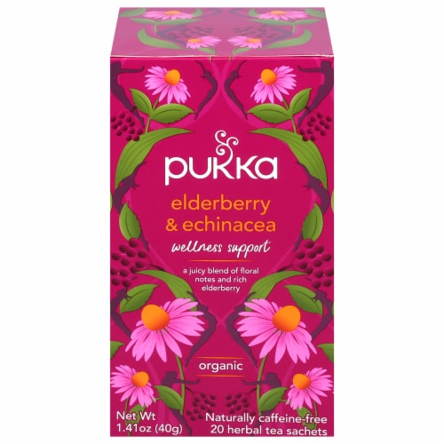 Pukka Organic Elderberry & Echinacea Fruit Tea Bags Perspective: front