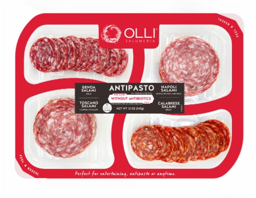 Olli® Salumeria Calabrese Sopressata Genoa & Hard Salami Tray Perspective: front