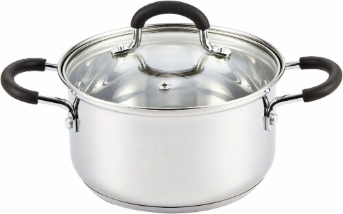 Cook N Home Professional Sauce Pot Stockpot Saucier Casserole Pan with Lid, 5 QT, Silver Perspective: front
