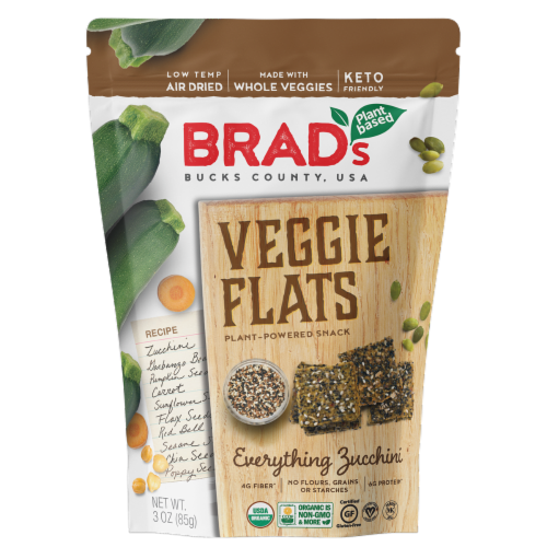 Brad's Plant Based Everything Zucchini Veggie Flats Perspective: front