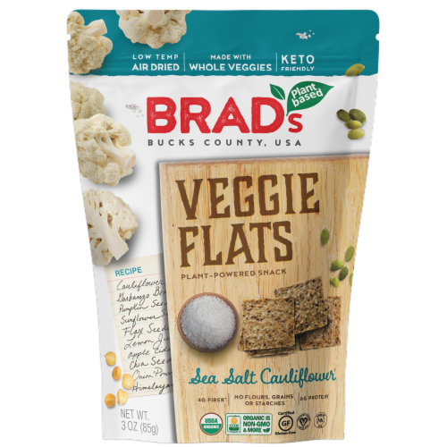 Brad's Plant Based Sea Salt Cauliflower Veggie Flats Perspective: front