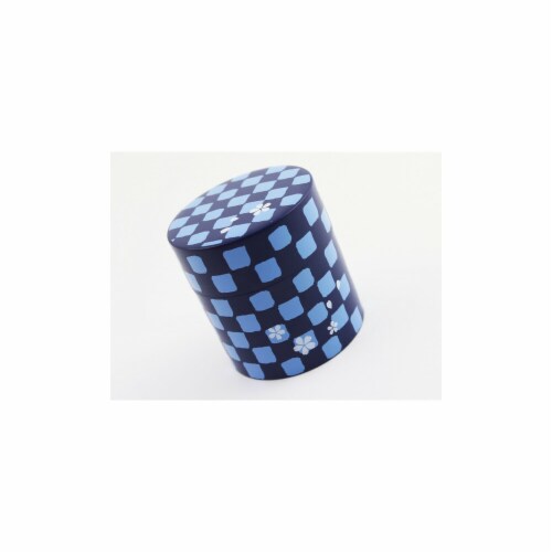 Blue Chess Pattern Green Tea Container Perspective: front