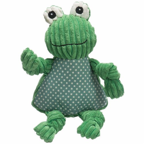 Huggle Hounds Dog Toy - Knottie Frog Perspective: front