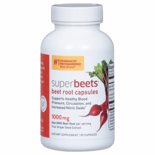 HumanN SuperBeets® Beet Root Capsules 1000mg Perspective: front