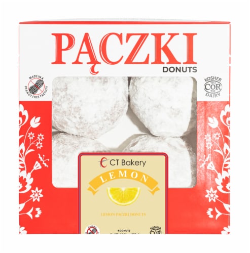 CT Bakery Lemon Flavored Paczki Donuts Perspective: front