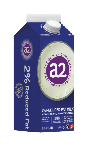 A2 Milk 2% Reduced Fat Milk Perspective: front