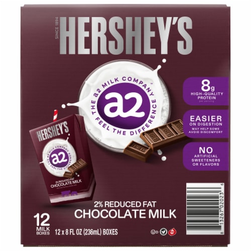 HERSHEY's a2 Milk Aseptic Chocolate Milk Perspective: front