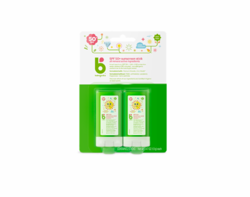 Babyganics Pure Mineral Sunscreen Sticks SPF 50 Perspective: front