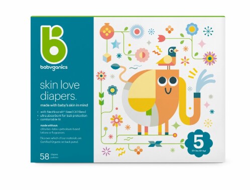Babyganics Skin Love Size 5 Diapers Perspective: front