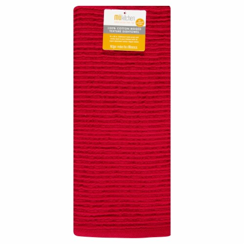 MUKitchen® Ruby Cotton Ridged Dishtowel Perspective: front
