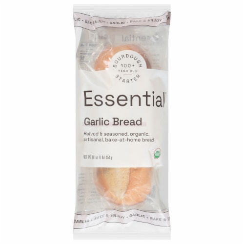 The Essential™ Baking Company Take & Bake Organic Garlic Bread Perspective: front